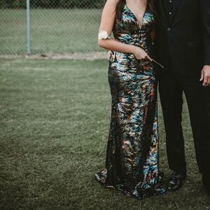 Studio 17 Multicolor Sequin Prom Dress